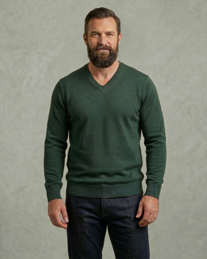 Oscar | Cotton V-Neck Sweater For Men