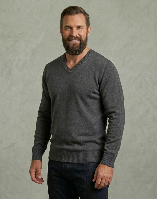 Oscar | Cotton V-Neck Sweater For Men
