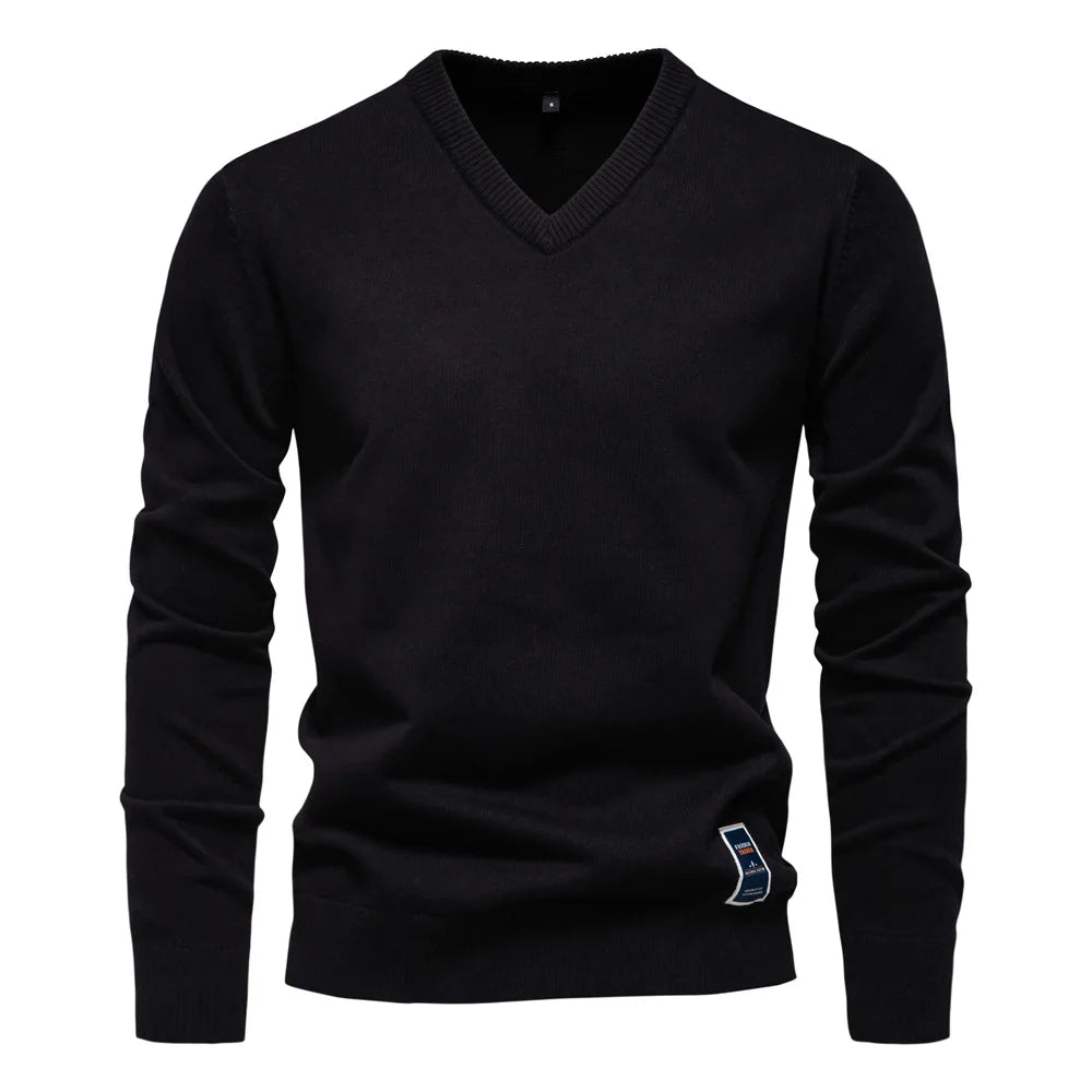 Oscar | Cotton V-Neck Sweater For Men