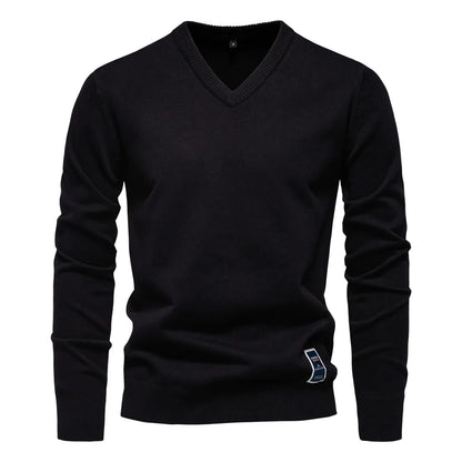 Oscar | Cotton V-Neck Sweater For Men