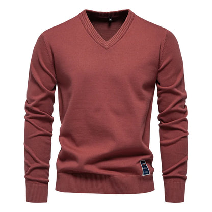 Oscar | Cotton V-Neck Sweater For Men