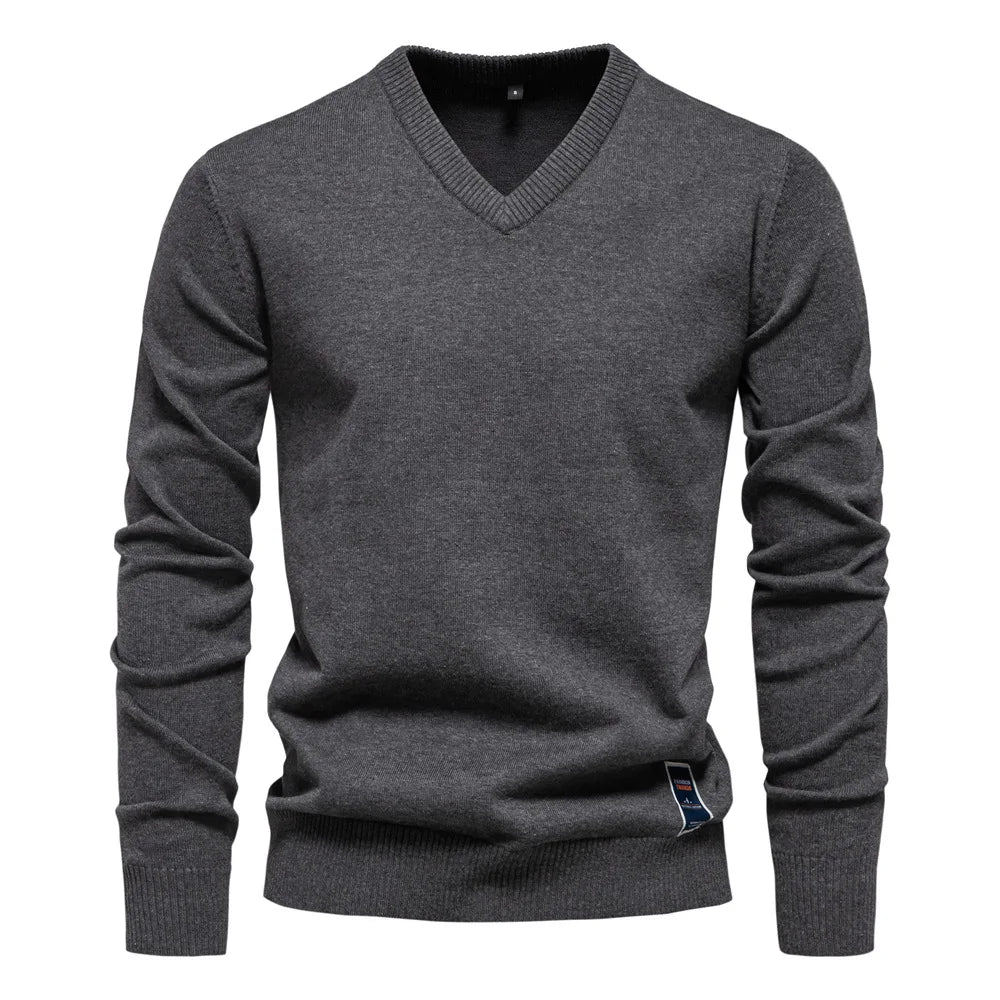 Oscar | Cotton V-Neck Sweater For Men
