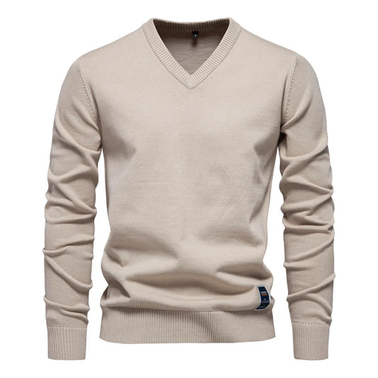 Oscar | Cotton V-Neck Sweater For Men