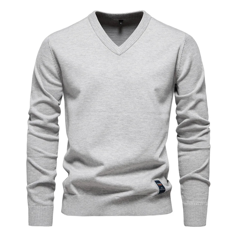 Oscar | Cotton V-Neck Sweater For Men