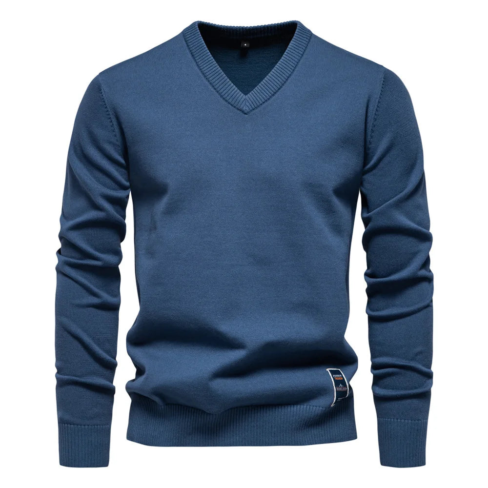 Oscar | Cotton V-Neck Sweater For Men