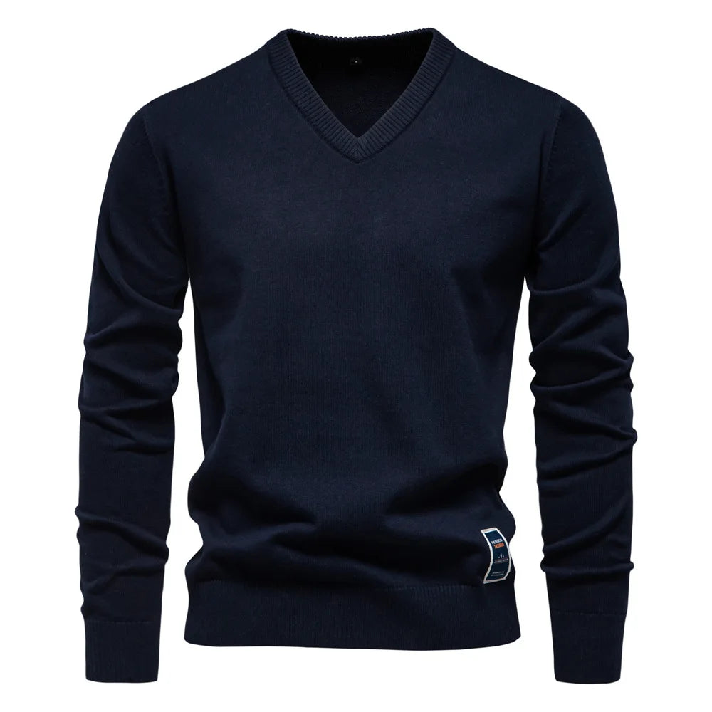 Oscar | Cotton V-Neck Sweater For Men