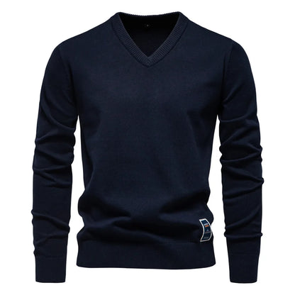 Oscar | Cotton V-Neck Sweater For Men