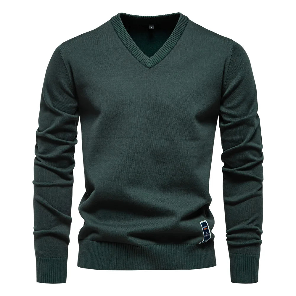 Oscar | Cotton V-Neck Sweater For Men